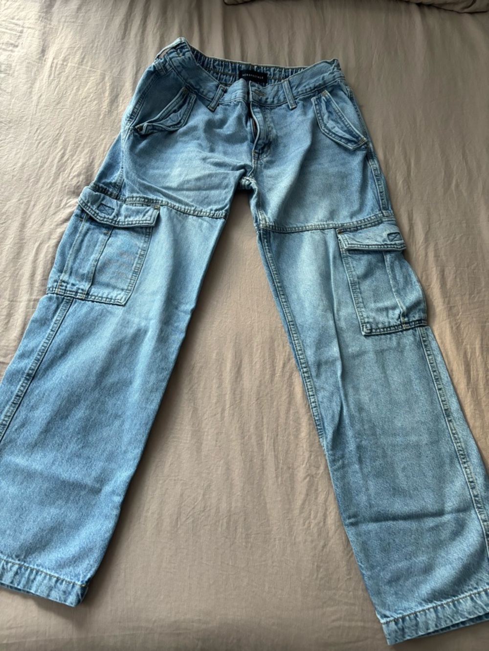 Aeropostale Light Blue Cargo Relaxed Jeans